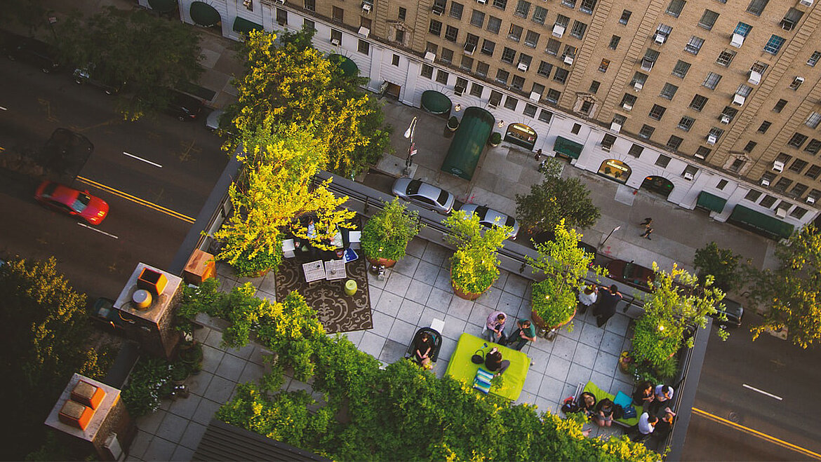 Dachterrasse von oben