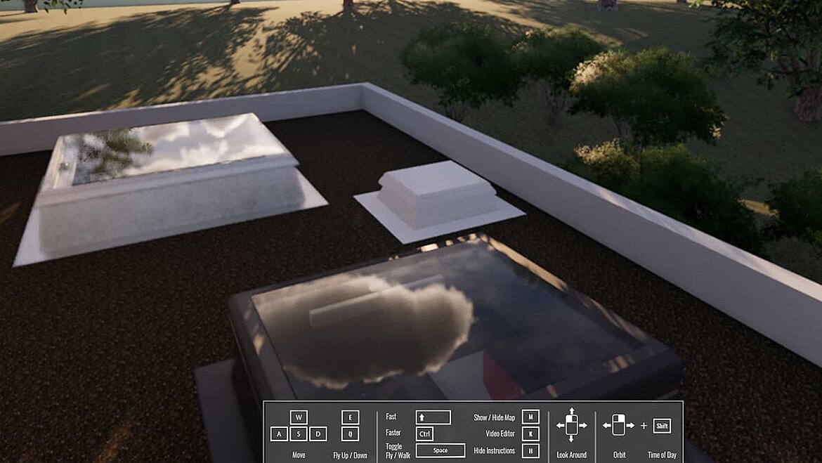 LAMILUX Flachdach Fenster F100 in Virtual Reality VR