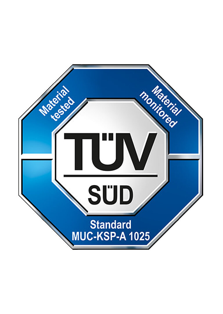 TÜV SÜD Siegel für Materialüberwachung und -prüfung, Standard MUC-KSP-A 1025